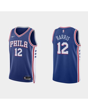 Philadelphia 76ers 12 Tobias Harris 2022-23 Icon Edition Royal Men Jersey