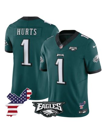 Jalen Hurts 1 Philadelphia Eagles Philadelphia Patch Game Men Jersey - Midnight Green