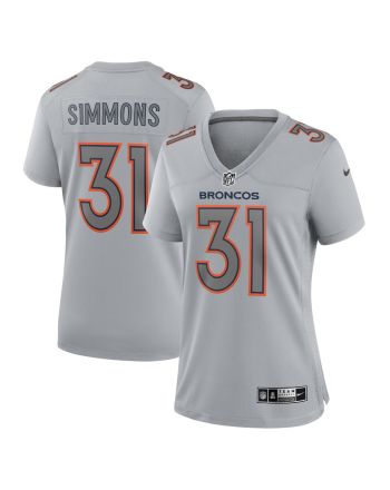 Justin Simmons 31 Denver Broncos Women's Atmosphere Fashion Game Jersey - Gray