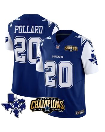 Tony Pollard 20 Dallas Cowboys 2023 NFC East Champions Patch Game Men Jersey - Royal