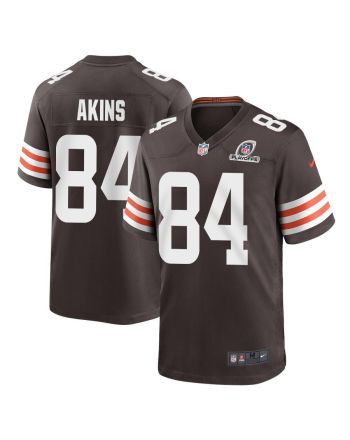 Jordan Akins 84 Cleveland Browns 2023 Playoffs Patch Game Men Jersey - Brown