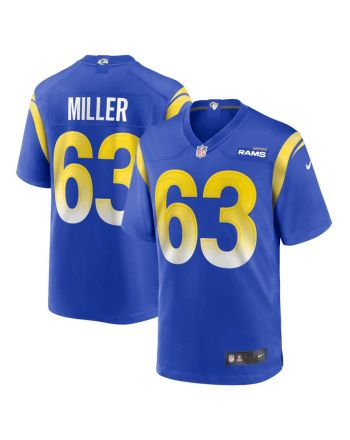 Grant Miller 63 Los Angeles Rams Game Men Jersey - Royal