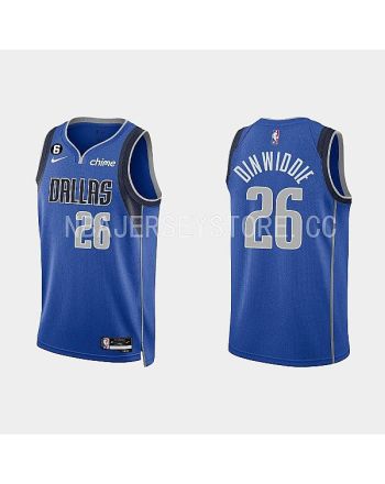 Dallas Mavericks 26 Spencer Dinwiddie 2022-23 Icon Edition Royal Men Jersey