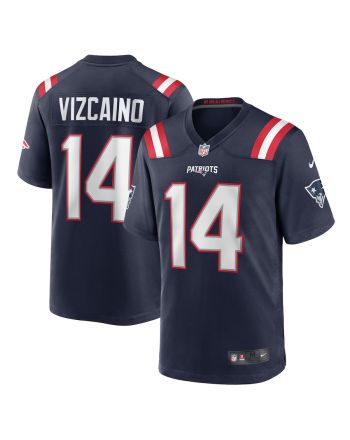 Tristan Vizcaino 14 New England Patriots Game Men Jersey - Navy