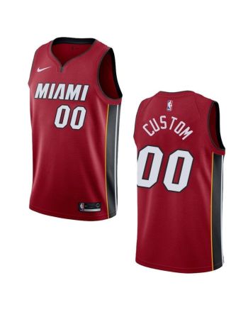 Men's Miami Heat 00 Custom Statement Swingman Jersey - Red