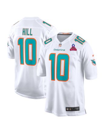 Tyreek Hill 10 Miami Dolphins 2024 Pro Bowl Patch Game Men Jersey - White