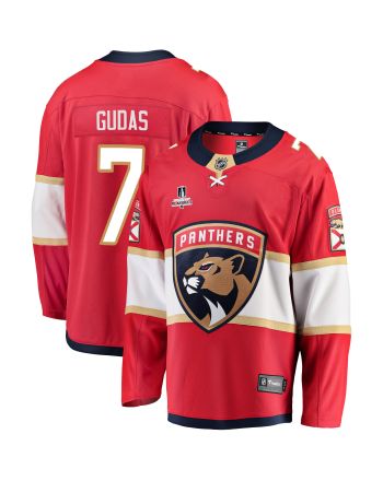 Florida Panthers Radko Gudas 7 Home 2023 Stanley Cup Playoffs Breakaway Men Jersey - Red