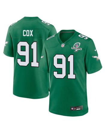 Fletcher Cox 91 Philadelphia Eagles 2023 Playoffs Patch Alternate Game Men Jersey - Kelly Green