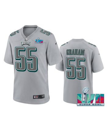 Brandon Graham 55 Philadelphia Eagles Super Bowl LVII Patch Atmosphere Fashion Game Jersey - Gray