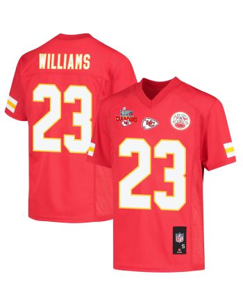 Joshua Williams 23 Kansas City Chiefs Super Bowl LVII Champions 3 Stars Youth Game Jersey - Red