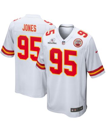 Chris Jones 95 Kansas City Chiefs 2024 Divisional Patch Game Men Jersey - White