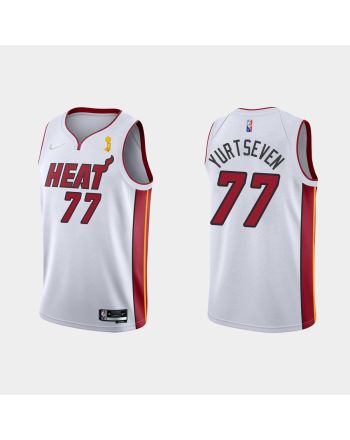 Miami Heat 77 Omer Yurtseven Champions Cup 2023 Patch White Jersey