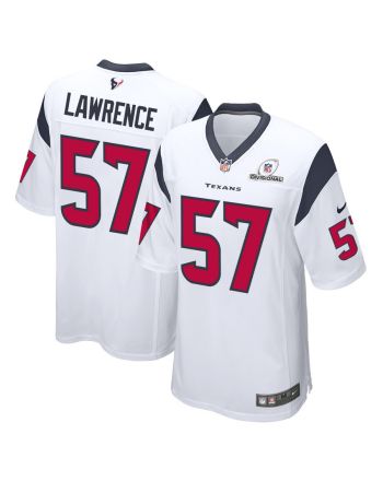 Rashard Lawrence 57 Houston Texans 2024 Divisional Patch Game Men Jersey - White