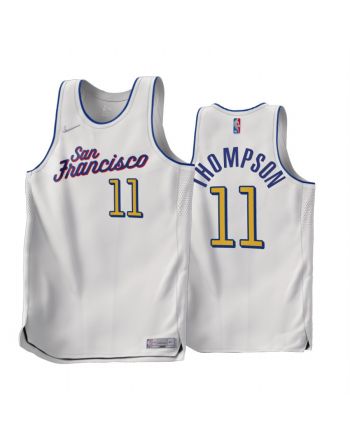 Klay Thompson 11 2022-23 Golden State Warriors White 11 Earned Edition Men Jersey