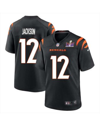 Shedrick Jackson 12 Cincinnati Bengals Super Bowl LVIII Men Home Limited Jersey - Black