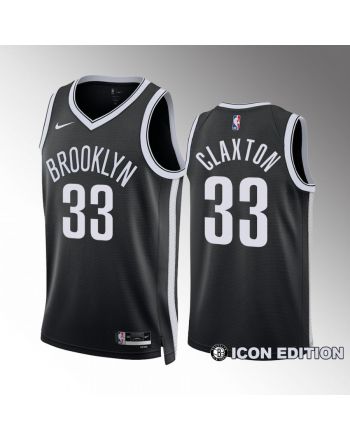 Brooklyn Nets Icon Edition Nic Claxton 33 Black Jersey 2022-23 Swingman