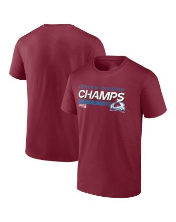 Colorado Avalanche 2023 Central Division Champions T-Shirt - Burgundy