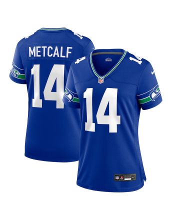 DK Metcalf 14 Seattle Seahawks Women's Throwback Player Game Jersey - Royal