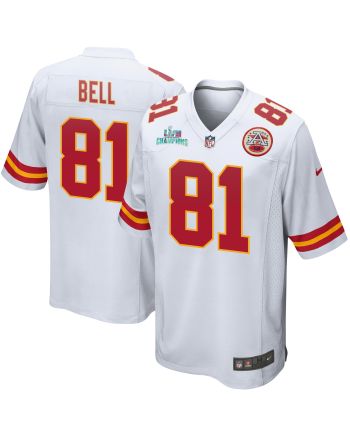 Blake Bell 81 Kansas City Chiefs Super Bowl LVII Champions Men Game Jersey - White