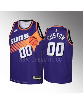 Custom 00 Phoenix Suns 2022-23 Classic Edition Purple Youth Jersey - Swingman