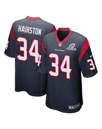 Troy Hairston 34 Houston Texans 2024 Divisional Patch Game Men Jersey - Navy