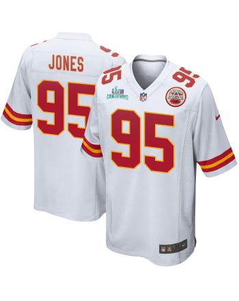 Chris Jones 95 Kansas City Chiefs Super Bowl LVII Champions Men Game Jersey - White