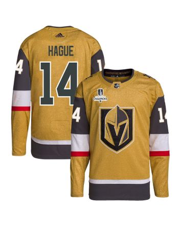 Nicolas Hague 14 Vegas Golden Knights Stanley Cup 2023 Champions Patch Home Breakaway Men Jersey - Gold