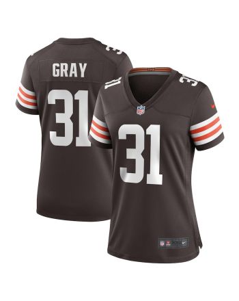 Vincent Gray 31 Cleveland Browns Game Women Jersey - Brown