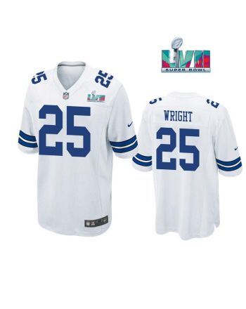 Nahshon Wright 25 Dallas Cowboys Super Bowl LVII Super Bowl LVII White Men Game Jersey