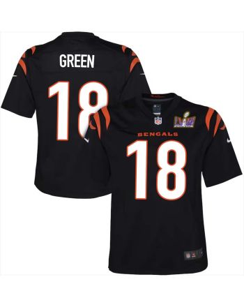 A. J. Green 18 Cincinnati Bengals Super Bowl LVIII YOUTH Home Limited Jersey - Black