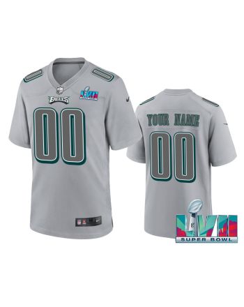 Philadelphia Eagles Super Bowl LVII Patch Custom 00 Atmosphere Fashion Game Jersey - Gray