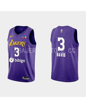 2022-23 Los Angeles Lakers Anthony Davis Training Camp Purple Men Jersey