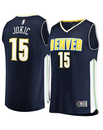 Nikola Jokic Denver Nuggets Fast Break Jersey Navy - Icon Edition