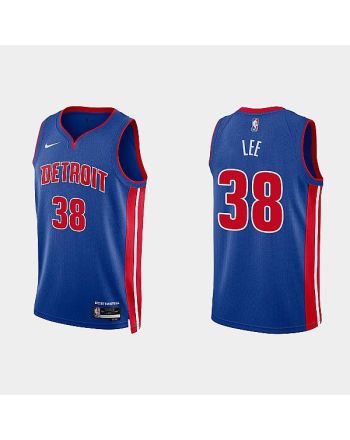 Detroit Pistons 38 Saben Lee 2022-23 Icon Edition Royal Men Jersey