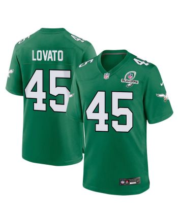 Rick Lovato 45 Philadelphia Eagles 2023 Playoffs Patch Alternate Game Men Jersey - Kelly Green