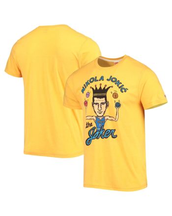 Nikola Jokic Denver Nuggets Homage Caricatures Tri-Blend T-Shirt - Gold