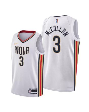 New Orleans Pelicans 3 C.J. McCollum 2022 Association Edition Jersey White - Men Jersey