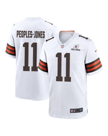 Donovan Peoples-Jones 11 Cleveland Browns 2023 Playoffs Patch Game Men Jersey - White