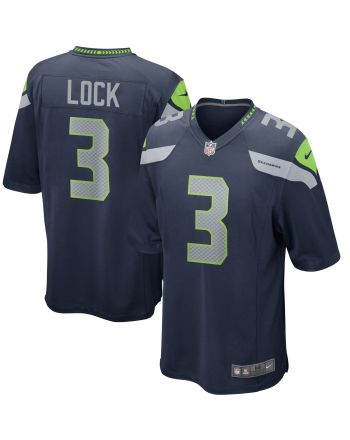 Seattle Seahawks Drew Lock 3 Game Jersey - College Navy Jersey