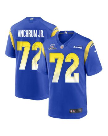 Tremayne Anchrum Jr. 72 Los Angeles Rams 2023 Playoffs Patch Game Men Jersey - Royal