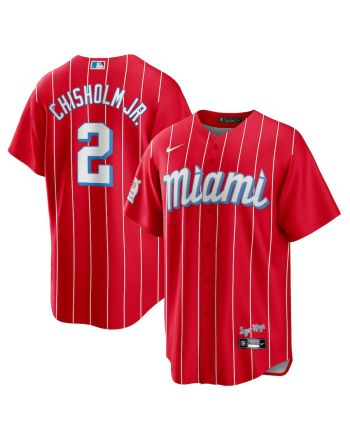 Jazz Chisholm Jr. 2 Miami Marlins City Connect Men Jersey - Red