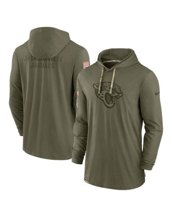 Men Jacksonville Jaguars 2022 Salute to Service Tonal Pullover Hoodie - Olive