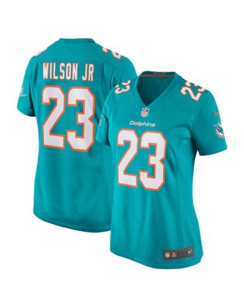 Jeff Wilson Jr. 23 Miami Dolphins Women's Game Player Jersey - Aqua