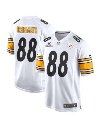 Pat Freiermuth 88 Pittsburgh Steelers 2023 Playoffs Patch Game Men Jersey - White