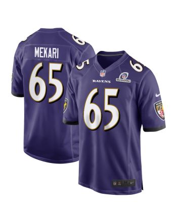 Patrick Mekari 65 Baltimore Ravens 2024 Divisional Patch Game Men Jersey - Purple