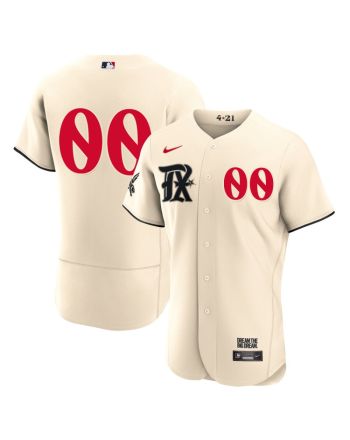 Texas Rangers 2023 City Connect Flex Base Elite Jersey Custom 00 - Cream