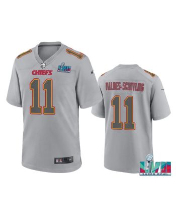 Valdes-Scantling 11 Kansas City Chiefs Super Bowl LVII Patch Atmosphere Fashion Game Jersey - Gray