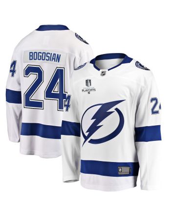 Zach Bogosian 24 Tampa Bay Lightning Stanley Cup 2023 Playoffs Patch Away Breakaway Men Jersey - White