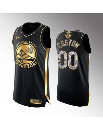 Golden State Warriors 00 Custom 2022 Western Conference Champion Black Jersey Gold Diamond