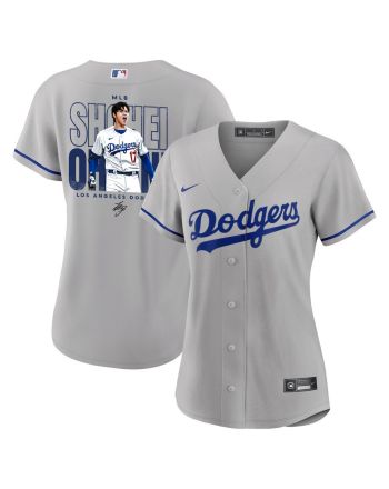 Shohei Ohtani 17 Los Angeles Dodgers Signed ShoTime 2023 Road Women Jersey - Gray